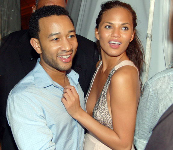R&B singer John Legend and his girlfriend Christine Teigen at the South Beach Wine & Food Festival Bubble Q.